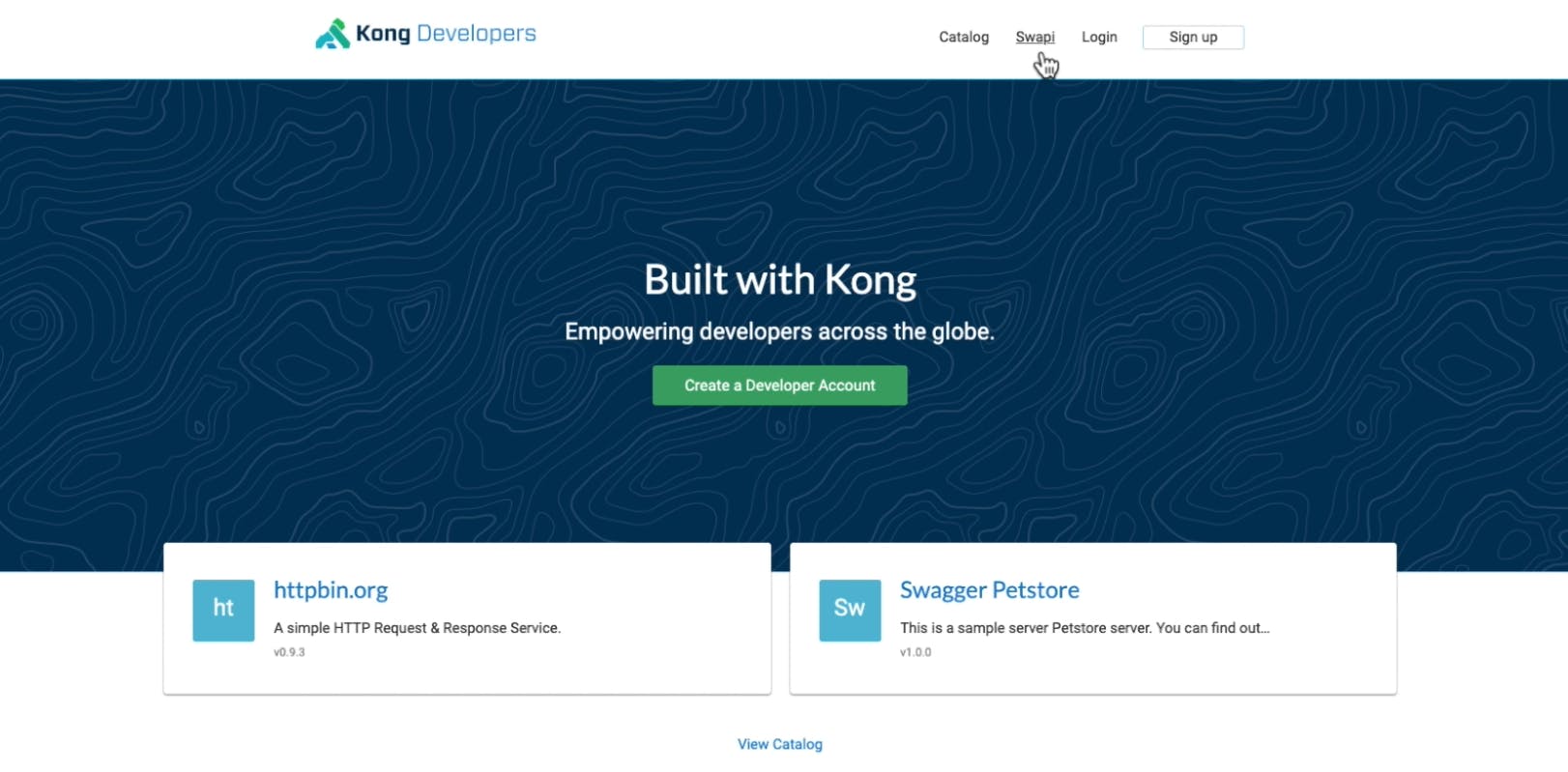 Kong Dev Portal with Navigation Added